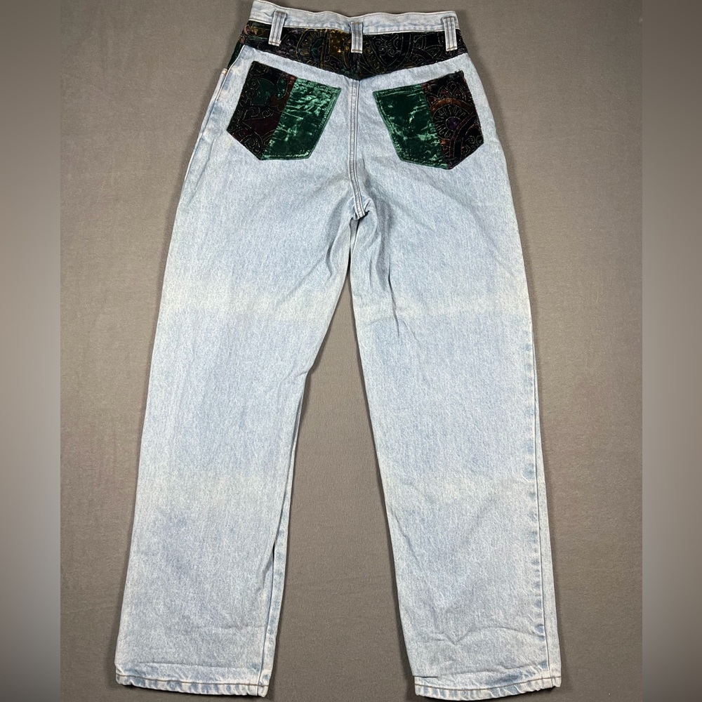 Vintage 1990s Basic Blues Patchwork Light Wash De… - image 5